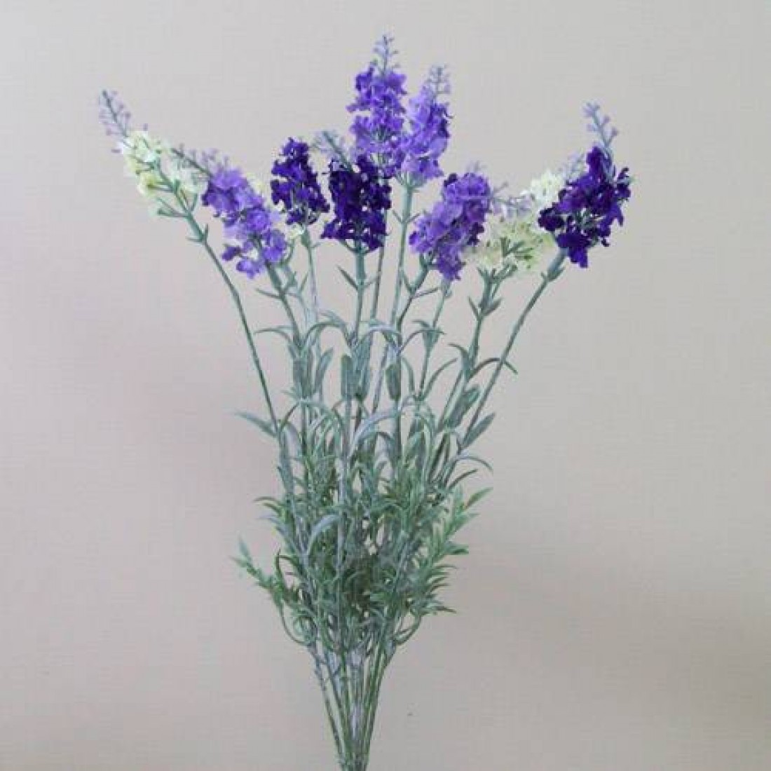 Artificial Lavender Plant Mixed Purple and Cream 41cm Artificial Flowers